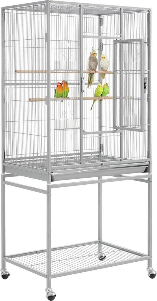 Yaheetech Metal Large Bird Cage Parrot Parakeet Cage w/Stand for Small Parrot Cockatiel Sun Parakeet Lovebird Budgie Finch Canary Green Cheek Conure, 54inch by Unknown