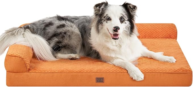 EHEYCIGA XL Dog Bed Memory Foam for Crate, Extra Large Dog Bed Orthopedic with Washable Removable Cover, Waterproof Pet Sofa Couch XLarge Size Dogs, 41x27x6.5, Pumpkin by EHEYCIGA