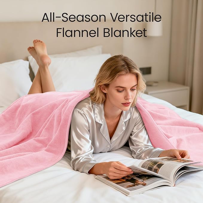 LOOBANI Waterproof Blanket for Twin Bed, Pink Couch Blanket, 60"x80" | Reversible Leakproof Blanket for Pet Accidents, Soft Flannel & Coral Fleece Bed Throw, Stain-Resistant Furniture Protector - Image 6