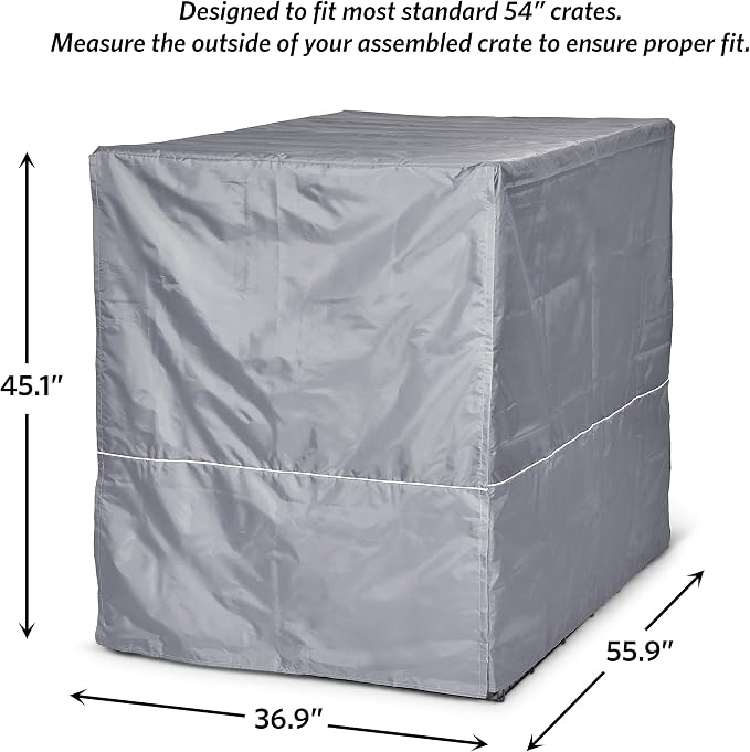 New World Midwest Homes for Pets XXL Dog Crate Cover, Polyester Privacy Kennel Cover Fits Most Giant 54-Inch Crates, Light Gray, Machine Washable, Reduces Barking & Chewing - Image 8