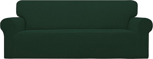 Easy-Going Stretch Oversized Sofa Couch Slipcover Washable Dark Green | 1-Piece Extra large Sofa Cover Furniture Protector Couch Soft with Bottom for Kids, Polyester Spandex Jacquard by Easy-Going