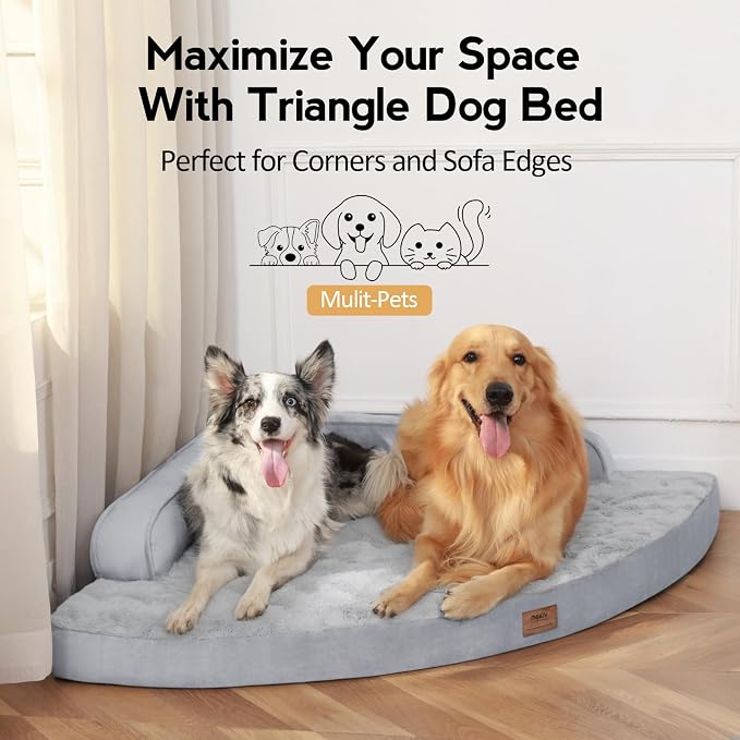 MEKIY Orthopedic Waterproof Dog Bed with Sides for Large Medium Dogs | Egg Crate Foam, Waterproof Liner, Anti-Slip Bottom, Space-Saving, Perfect for Corners and Sofa Edges, 35 x 35 Inch - Image 4