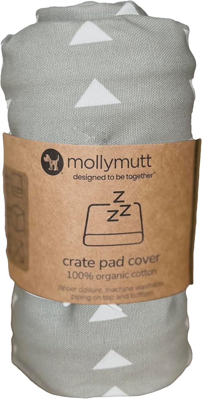Molly Mutt Dog Crate Pad Cover, 100% Cotton Canvas Mat for Dog or Puppy Crate Bed, Durable, Washable, and Free of Harmful Chemicals, Pre-Shrunk, 42"x28"x2.5", Be Still by MollyMutt
