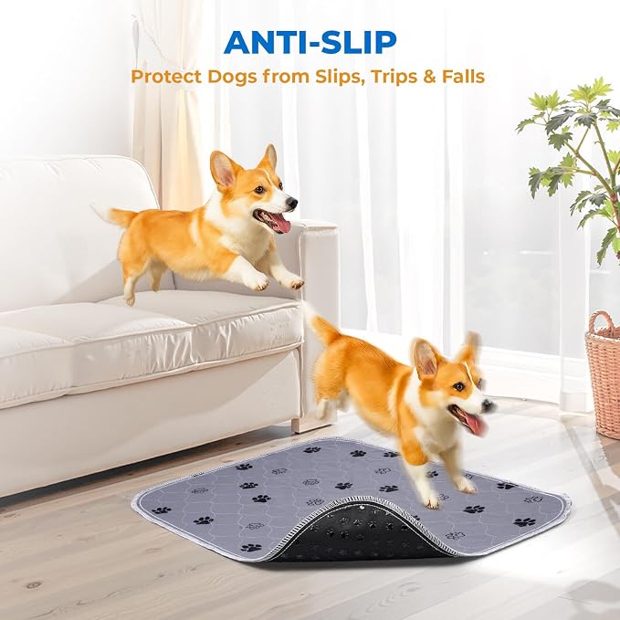 Fostanfly Reusable Puppy Pads, Washable & Absorbent, 18"x24"-2 Pack, Gray | Washable Pee Pads for Dogs, Leakproof & Waterproof Wee Wee Mat, Non Slip Training Potty Pads for Crate, Playpen - Image 5