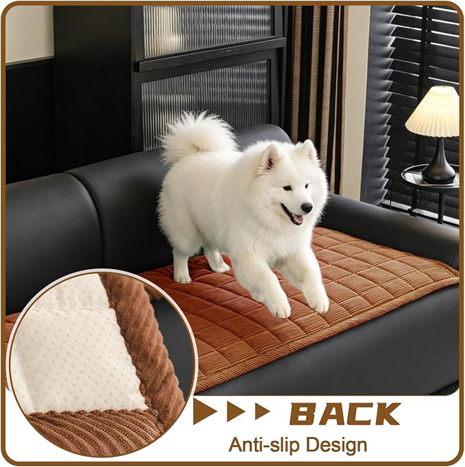 HAOYONG Couch Covers for Dogs Washable, Non Slip Fuzzy Durable Couch Covers for Extra Large Loveseat Sofa Pet Friendly Furniture Protector Covers Dog Mat for Couches (Coffee, 27.6"×70.9") - Image 4