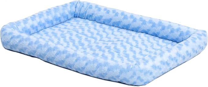 MidWest Homes for Pets QuietTime Fashion Dog Bed - Blue Faux Fur Bolster, Ultra-Soft and Machine Washable, Fits 24-Inch Crates and Carriers, for Small Breed Dogs by MidWestHomesForPets