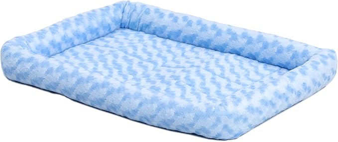 MidWest Homes for Pets QuietTime Fashion XXS Dog Bed - Blue Faux Fur Bolster, Ultra-Soft and Machine Washable, Fits 18-Inch Crates and Carriers, for Small Dogs and Cats - Image 2
