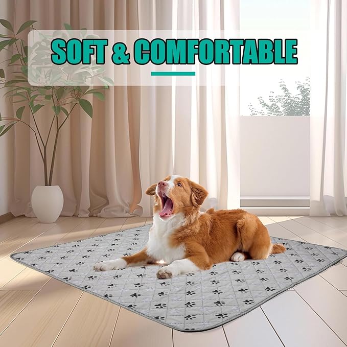 FUWERY Washable Pee Pads for Dogs ,36"X41", Thick Heavy Absorbency Reusable, Prevent Leakage, Non-Slip Pee Pads for Puppy Playpen,Potty Training, Grey, 2 Packs - Image 8