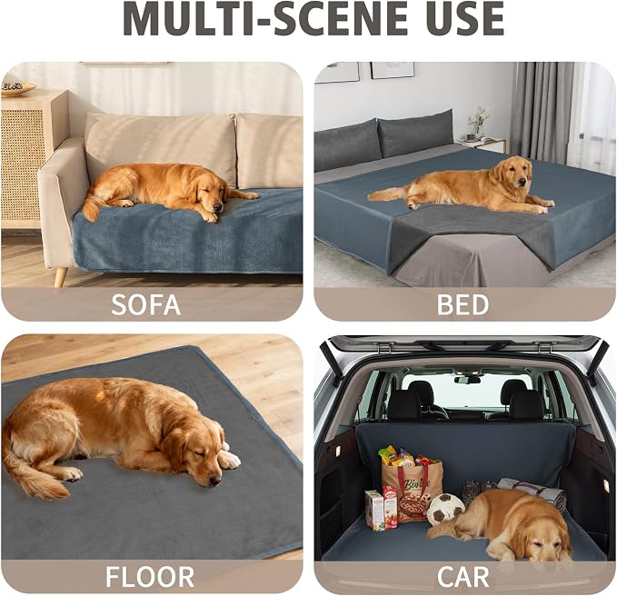 Ameritex Pet Bed Blanket Reversible 100% Waterproof Velvet Super Soft for Sofa and Bed - Image 2