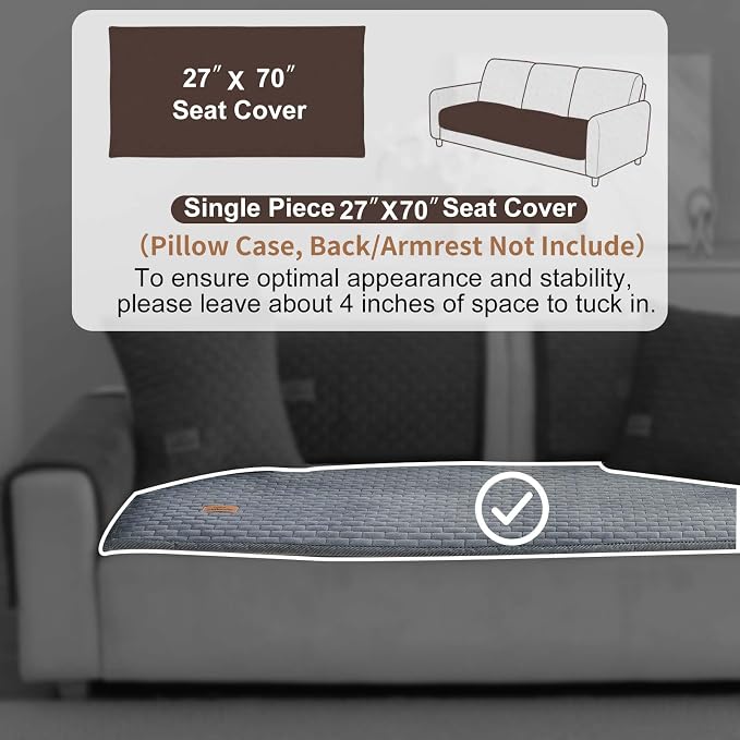 Washable Velvet Dog Couch Cover, Plush Pet Sofa Furniture Protector for 2-3 Cushion Couch, Non-Slip Washable Cover for Dogs(1PC/27.6"x70.9",Dark Grey) - Image 2