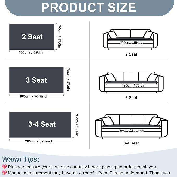 OTOB Sofa Covers for 3 Cushion Couch Washable, All Seasons Fuzzy Non Slip Kids & Pet Friendly Dog Bed Mats Couch Cover, Soft Plush Sofa Slipcovers Furniture Protector (Dark Gray, 27.6" x 70.9'') - Image 8