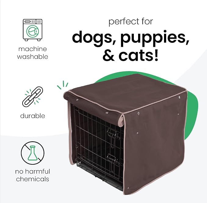 Molly Mutt Landslide Dog Crate Cover, 100% Cotton Canvas Cover with 2 Roll-Up Panels, Ideal for Dog or Cat Crate, Durable, Washable, and Free of Harmful Chemicals, 42" x 28" x 31" - Image 3