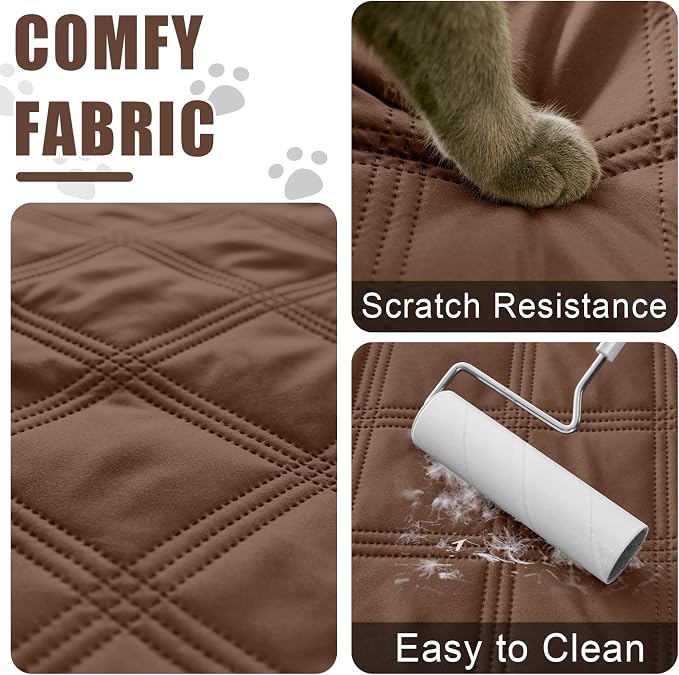 Smiry Waterproof Dog Bed Cover, Reversible Pet Blanket for Sofa Couch | Soft Washable Dog Blanket, Leakproof Couch Cover for Dogs Cats & Furniture Protection, 40x50, Brown/Beige - Image 4
