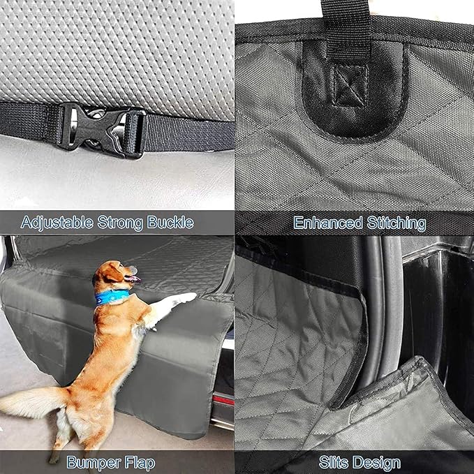 SUV Cargo Liner for Dogs Waterproof Nonslip Car Pet Seat Covers Back Seat with Bumper Flap Protector Washable Boot Cover Mats for Cars SUVs Vans Trucks (Grey) - Image 5
