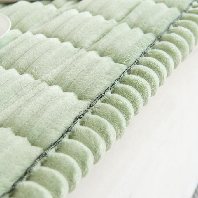 vctops Striped Couch Cover Super Soft Corduroy Sectional Sofa Cover Washable Non Slip Sofa Slipcover Furniture Protector for Kid Dog Pet,1 Piece (Green,24"x35") - Image 6