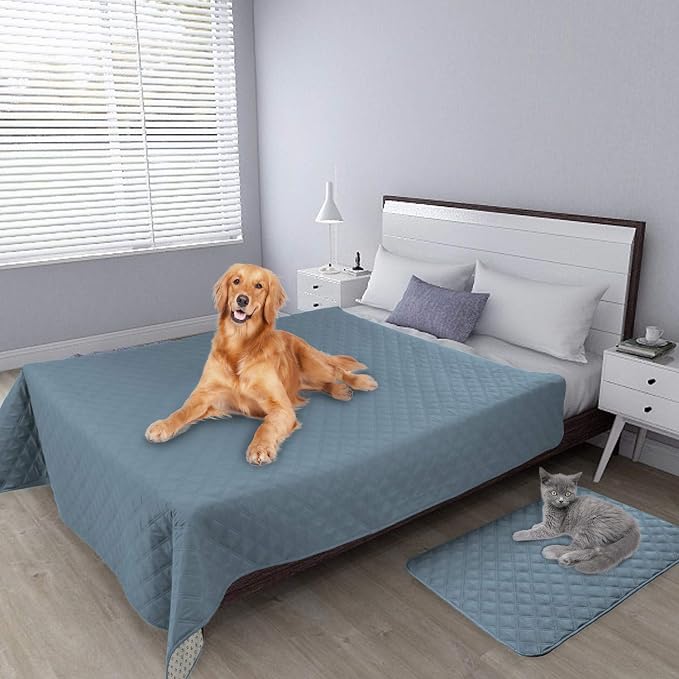 Easy-Going 100% Waterproof Dog Bed Cover, Non-Slip Pet Blanket for Furniture, Washable Couch Cover, Repleasement Sofa Cover (96X82 in,Light Blue) - Image 2