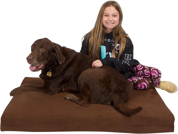 Pet Support Systems Orthopedic Dog Bed - Gel Memory Foam Pet Bed, Luxury Washable Dog Bed for Sleeping and Support (Removable Cover, XX-Large Brown Dog Bed) by BackSupportSystems
