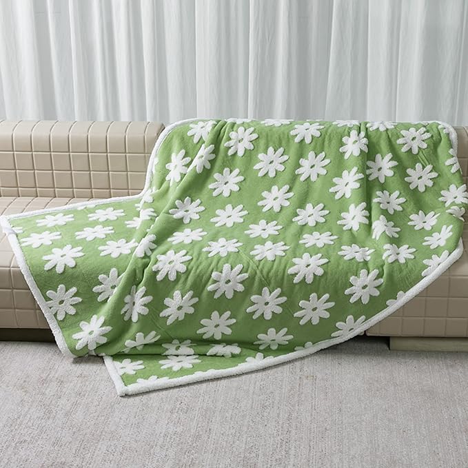 Waterproof Pet Blanket,Dog Bed Covers Couch Sofa Stylish Jacquard Pets Throw Blankets for Puppy Cats Washable Reversible Furniture Protection Covers (Green Flower,L) by Unknown