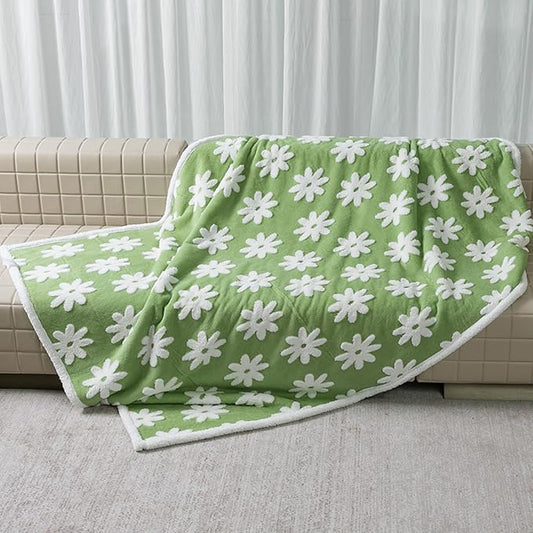 Waterproof Pet Blanket,Dog Bed Covers Couch Sofa Stylish Jacquard Pets Throw Blankets for Puppy Cats Washable Reversible Furniture Protection Covers (Green Flower,L) by Unknown