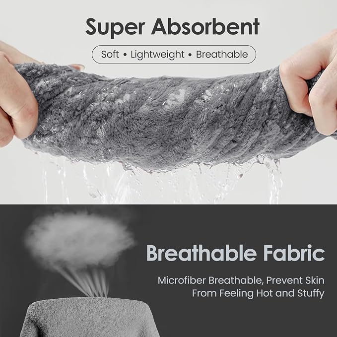 JML Microfiber Bath Towels, 2 Pack, 30 in x 60 in, Grey | Oversized, Ultra Soft, Super Absorbent, Fast Drying, No Fading, Use for Sports, Travel, Fitness, SPA, Yoga - Image 5