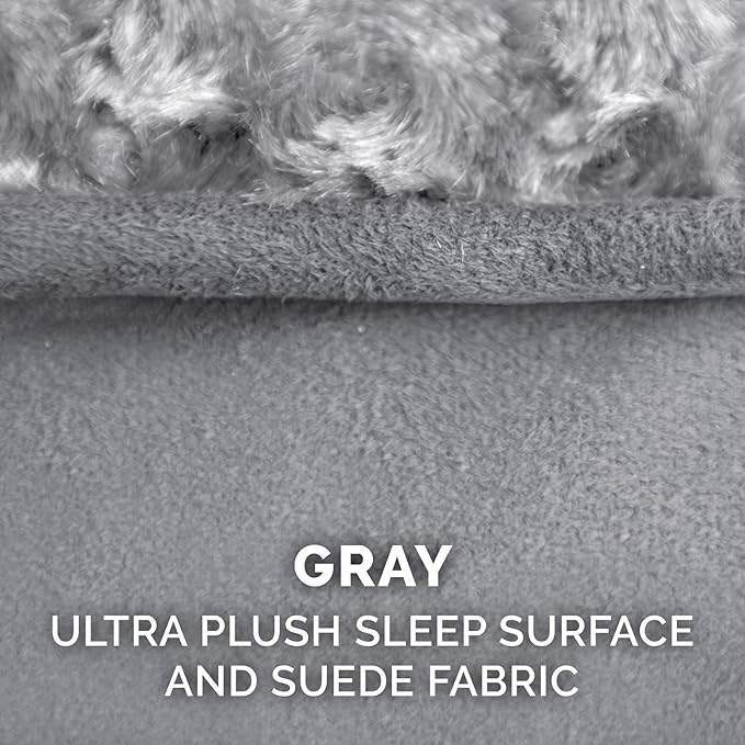 Furhaven Replacement Dog Bed Cover Ultra Plush Faux Fur & Suede Contour Luxe Lounger, Machine Washable - Gray, Jumbo Plus (XX-Large) - Image 4