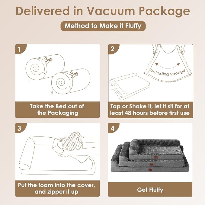 EHEYCIGA Orthopedic Dog Bed Medium Size Dogs, Memory Foam Dog Bed with Washable Removable Cover, Waterproof Pet Sofa Couch for Crate with Nonskid Bottom, 30x20x6, Dark Grey - Image 7