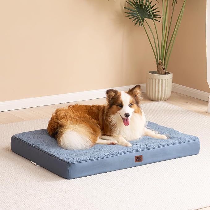 EHEYCIGA Orthopedic Dog Bed Extra Large with Removable Washable Cover, 41IN | Egg Crate Foam Support, Durable Oxford fabric, Non-Slip Bottom, Machine Washable, Soft Waterproof Plush Pet Bed Mat For Crate - Image 8