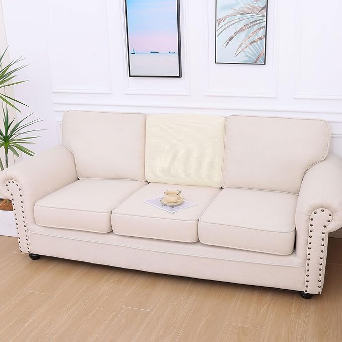 hyha Waterproof Couch Cushion Covers for Pets, Non Slip Sofa Seat Cover | Stretch Jacquard Fabric, Elastic Bottom, Non Slip Fit, Waterproof Protection, Pet Hair Protection (1 Piece for Backrest M) - Image 2