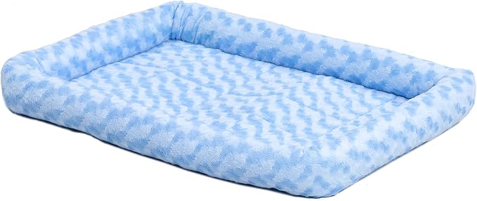 MidWest Homes for Pets QuietTime Fashion XS Dog Bed - Blue Faux Fur Bolster, Ultra-Soft and Machine Washable, Fits 22-Inch Crates and Carriers, for Small Dogs and Cats by MidWestHomesForPets