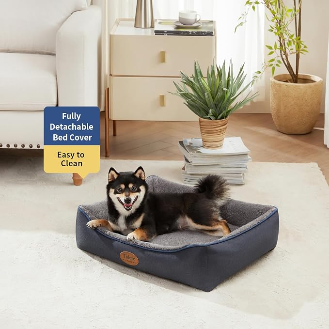 Tidore Orthopedic Dog Bed Medium Size Dog, Durable Egg Crate Foam Sofa Dog Bed with Washable Removable Cover, Waterproof Lining, Pet Beds for Medium Dogs, Navy - Image 2