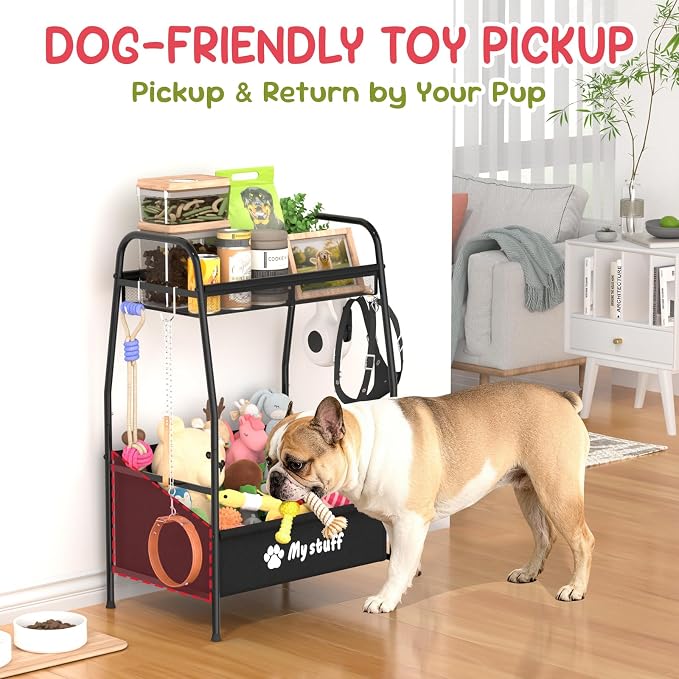 Kaiferty Large Dog Toy basket, Toy Box for Dogs, Pet Toys Bin Dog Metal Wire Basket for Toys, Food Storage, Storage Organizer Chest Storage, Toy Box for Living Room Area (Black) - Image 3