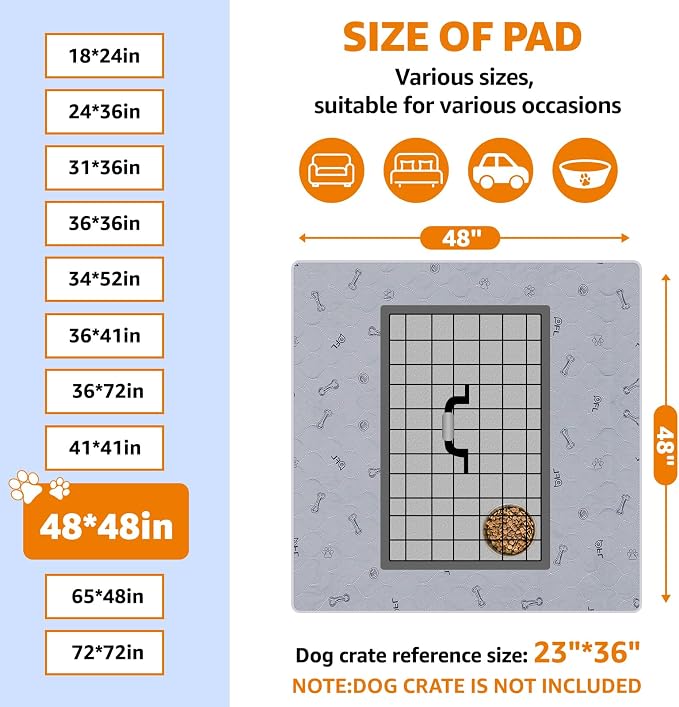 2Pack Puppy Pads Washable, 48x48 Reusable Pee Pads for Dogs, Absorbent Whelping Pads Waterproof Dog Rug Non-Slip Protector for Housbreaking,Potty Training,Bed Couch Carpet - Image 5