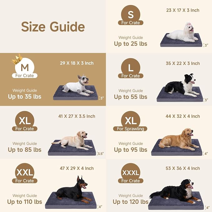 Waterproof Dog Bed for Crate, Washable Reversible Outdoor Kennel Pad, 29x18 | Kennel Pet Bed for Medium Dogs with Removable Cover, Waterproof, Wipeable, Anti-Slip, Outdoor, Dark Grey - Image 7