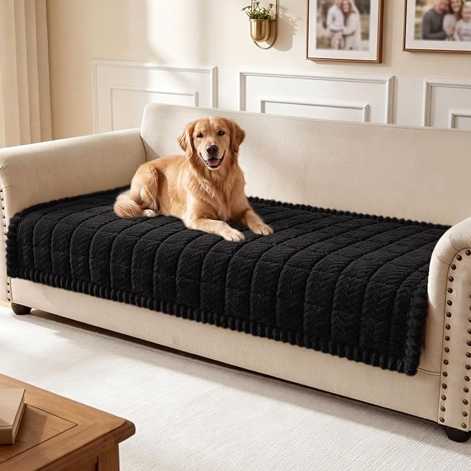 Smiry Couch Cover for Dogs, Non Slip Fuzzy Pet Sofa Covers Washable | Sofa Slipcovers for 2-3 Cushion Couch, Soft Thick Furniture Protector for Cats Dogs, Against Fur, Dirt, Scratch (35.4"x63") by Smiry
