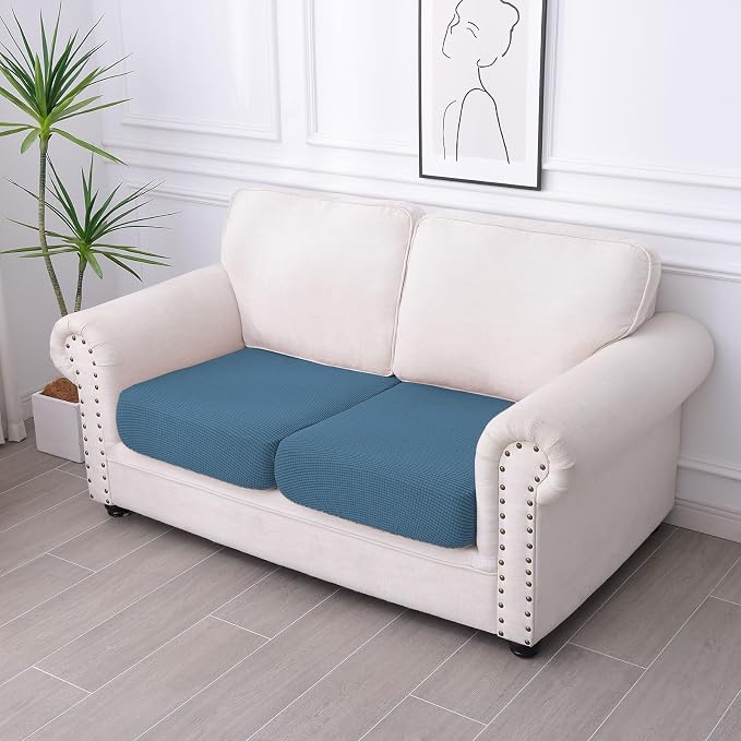 hyha Waterproof Couch Cushion Covers for Pets, Non Slip Sofa Seat Cover | Stretch Jacquard Fabric, Elastic Bottom, Non Slip Fit, Waterproof Protection, Pet Hair Protection (2 Pieces) - Image 7