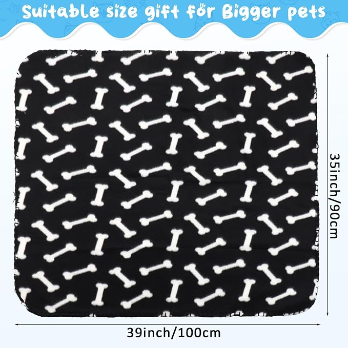 Eccliy 20 Pcs Puppy Blanket Pet Soft Fleece Dog Blankets Warm Felt Throw Sleep Mat Bed Covers for Doggie Puppy Pet Dogs Cat, 20 Styles (39 x 35 Inch,Mix) - Image 2