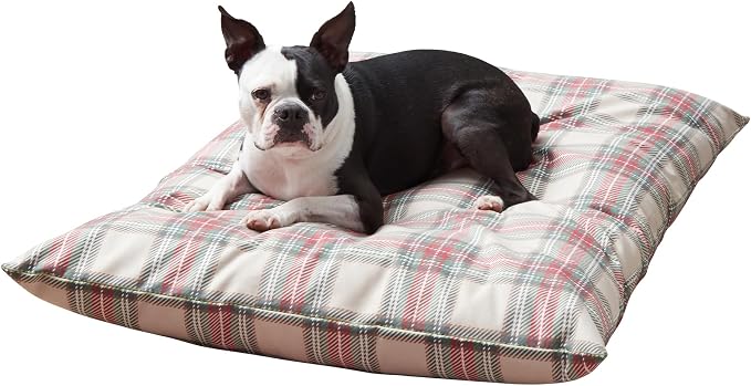 Happy Hounds Charlie Holiday Plaid Throw Pillow Dog Bed, Medium (42 x 30 in.) by HappyHoundsPetBeds