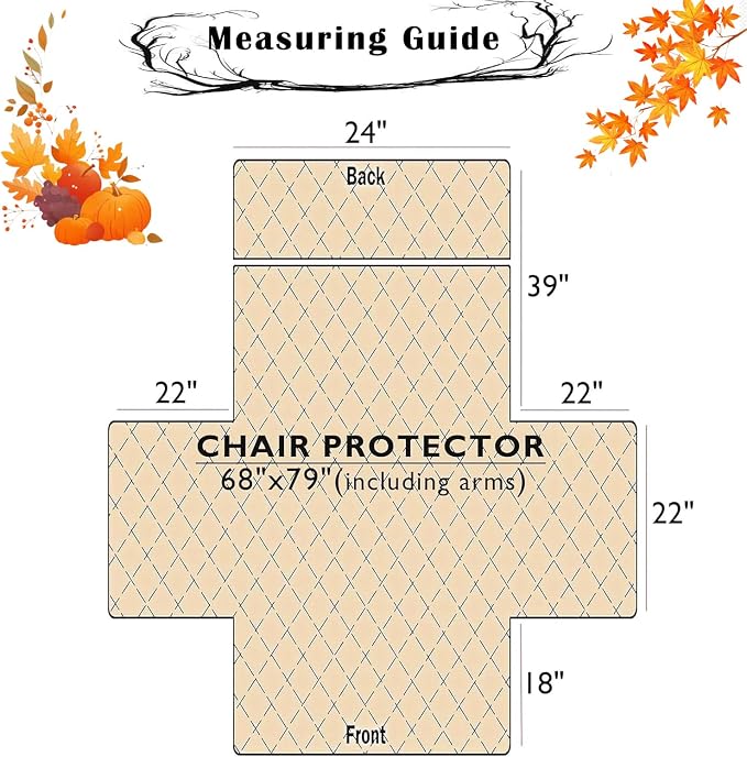 EVENHUG Fall Sofa Cover for Festival Home Decorations Thanksgiving Slipcover Furniture Protector Washable Couch Cover with Non Slip and Elastic Straps for Kids Pets Dogs (Recliner) - Image 4