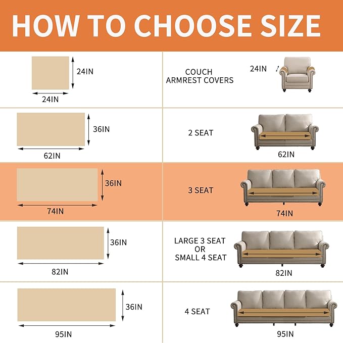 Waterproof Dog Bed Cover Non Slip Couch Covers for Dogs Washable Soft Faux Fur Sofa Cover Couch Covers for 3 Cushion Couch Sofa Pet Friendly (Brown) - Image 6