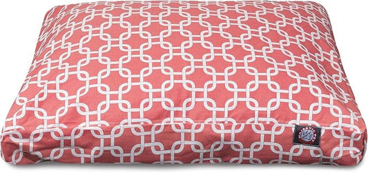 Majestic Pet Shredded Memory Foam Dog Bed Small with Removable Washable Cover – Rectangle Orthopedic Dog Bed–Durable Dog Crate Bed-Flat Dog Bed for Senior Dogs - (27x20) S - Links - Coral by MajesticPet