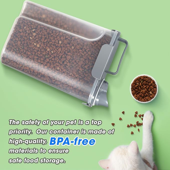 TBMax 2 Pack Cat Dog Food Storage Containers 10 to 14 Lbs, Portable Travel Pet Container Dispenser with Easy-Pouring Spout & Cup, Airtight Bird Seed Container Dog Treat Storage Bin - Image 6