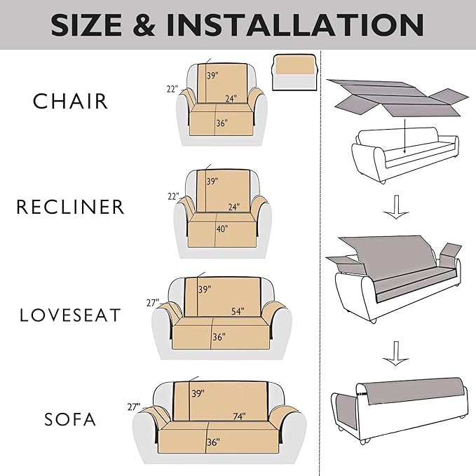 Skidproof Sofa Cover-Floral Sofa Slipcover with Elastic Straps-Easy Fit Slip Cover-Washable Furniture Protector for Pets and Kids(Recliner,Pink) - Image 7