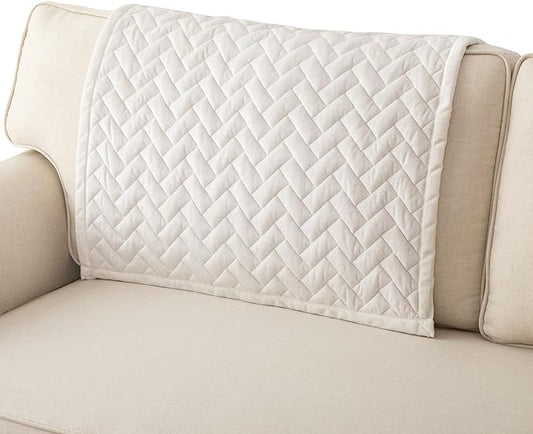 Eismodra Couch Cover,Sectional Couch Covers,Sofa Covers for 3 Cushion Couch,Anti-Slip Sofa Slipcovers for Dogs Cats Kids Loveseat Recliner L Shaped Armrest Backrest,White 36''x36''(Only 1 Piece) by Eismodra