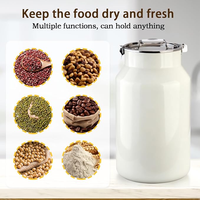Dog-Cat Food Storage Container 40 lb/38 Qt, Large Stainless Steel Pet Food Bin with Airtight Lid & Scoop Included, Durable 304 Metal Storage for Dogs & Cats - Image 5