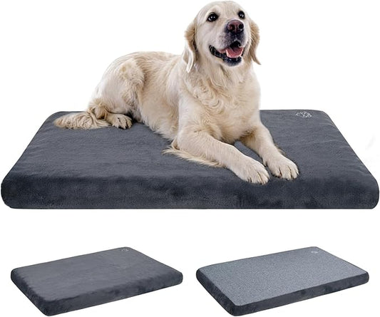 EMPSIGN Dog Bed Mat Crate Pad Mattress, Ultra Soft Pet Kennel, Grey, XXL | Reversible(Cool & Warm), Waterproof Linings, Removable Machine Washable Cover, for 48" Dog Crate, Firm Support by EMPSIGN