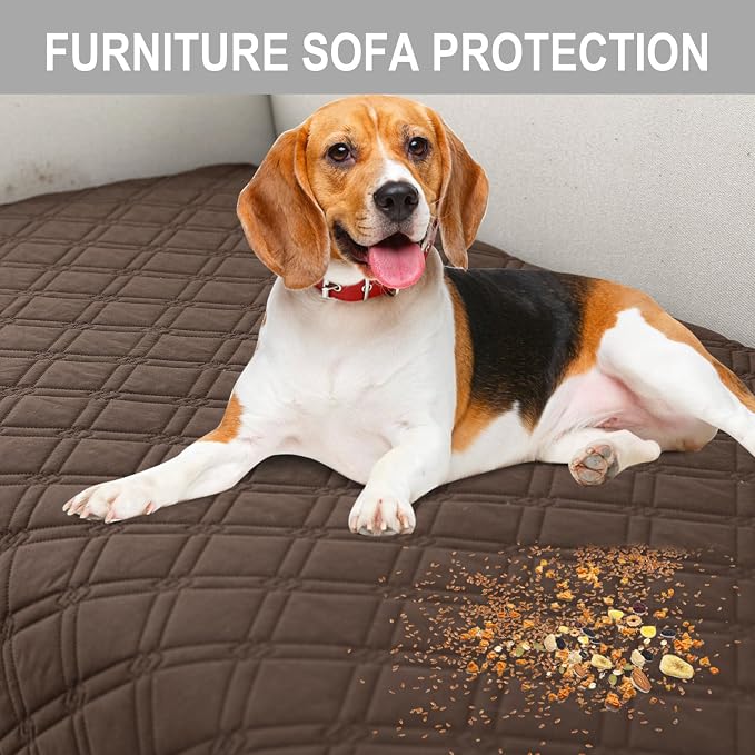 Genina L Shape Couch Cover, Sectional Couch Chaise Covers, Waterproof Washable Sofa Covers for Right L Shape Chaise Lounge, Anti-Slip Sofa Slipcovers for Dogs Cats Pet Friendly(Chololate) - Image 5