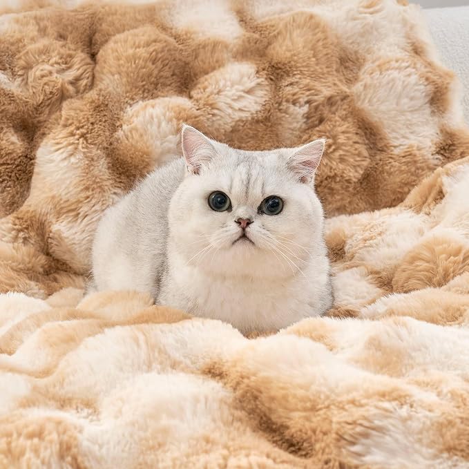 COZY KISS Couch Cover for Dogs Washable, Ultra Soft Faux Fur Pet Sofa Pad for Car Seat Protector, Liquid Pee Proof Cat Mat, Warm Pad for Dresser Top, 27.5x70 inch, Tie Dye Brown - Image 7