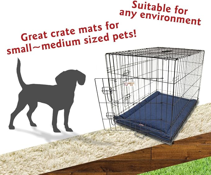 Majestic Pet Orthopedic Memory Foam Dog Crate Mat - Plush Pet Bed Pad for Crates & Kennels | USA Crafted | 30"x21" Villa Navy - Image 4