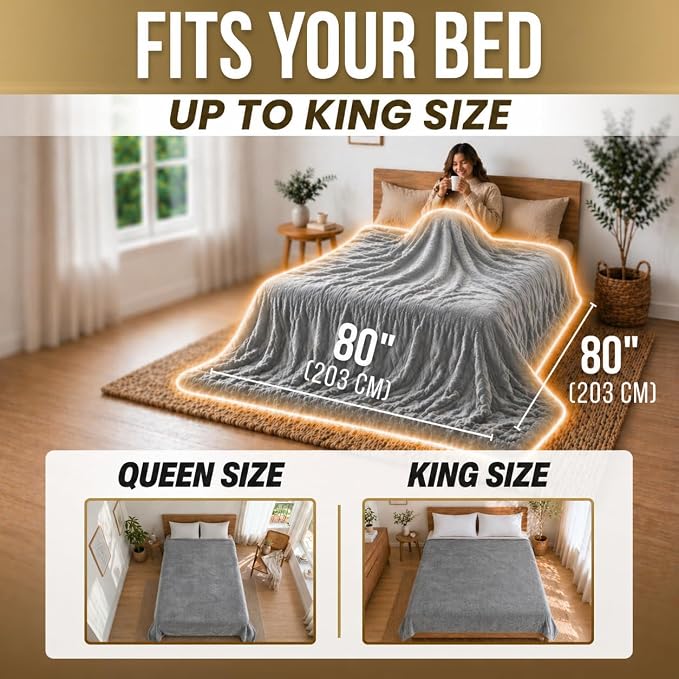 Waterproof Blanket Sherpa Fleece King Size 80” x 80” – Leakproof Blanket for Pets, Dogs & Cats, Bed & Couch Protector Throw, Soft No-Crinkle Washable Cover for Furniture Protection & Use - Image 3