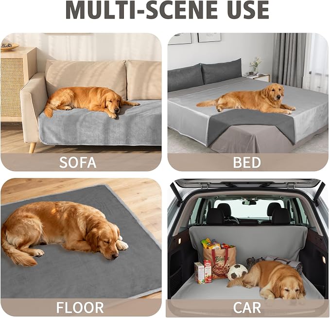 Ameritex Pet Bed Blanket Reversible 100% Waterproof Velvet Super Soft for Sofa and Bed - Image 2